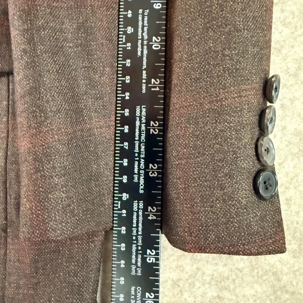 VTG Hugo Boss Blazer 42R Loro Piana Wool Brown Bertolucci Sport Coat 75192
